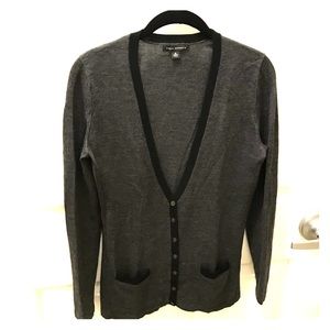 Banana Republic Charcoal Vneck Tunic Cardigan